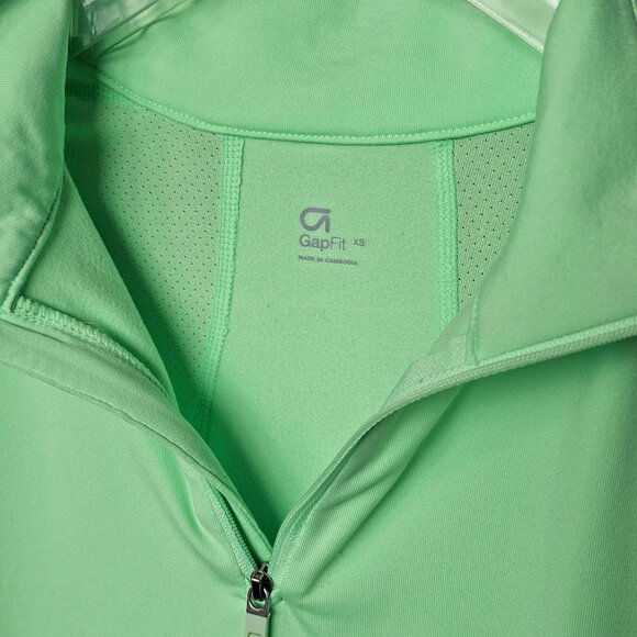 Like New! Worn ONCE - XS Gap Fit Quarter-Zip Pullover, Neon Green - Athletic Fit - Picture 1 of 11